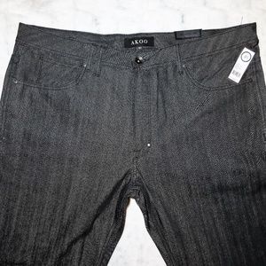 Akoo Big Oak Mens Black Denim Jeans Size 40